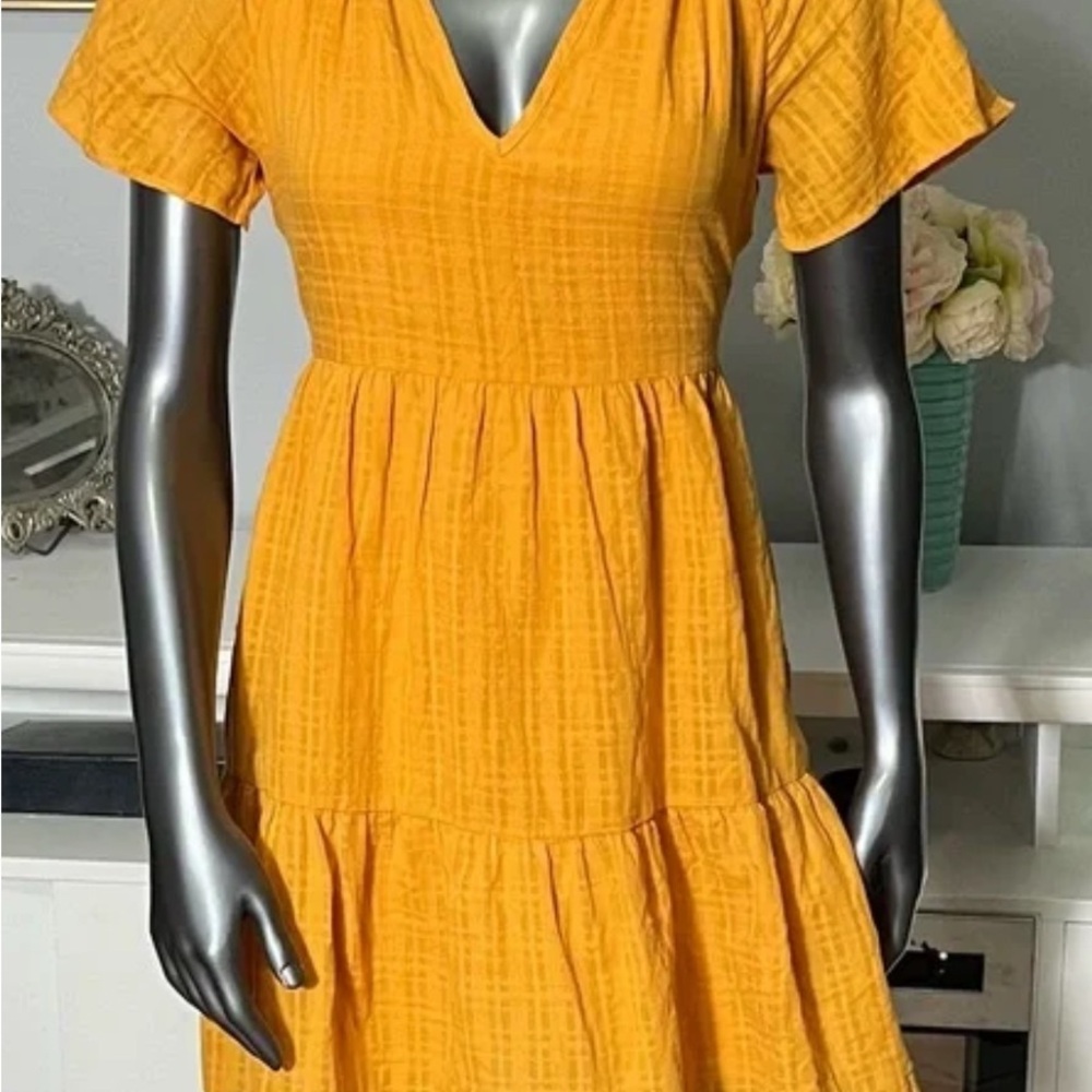 Knox Rose Yellow V-Neck Flutter Sleeve Midi‎ Dress